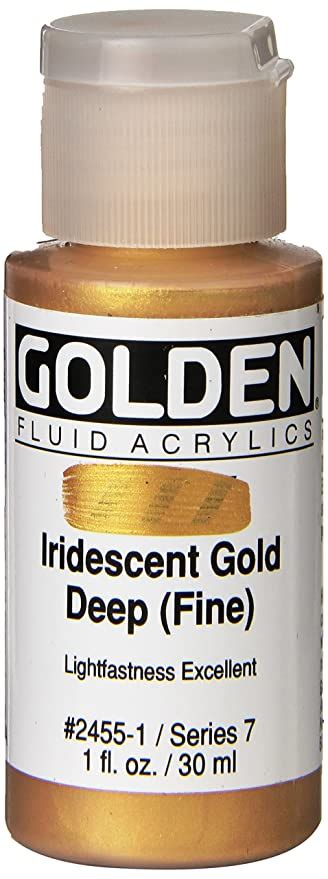 Golden Artist Colors Iridescent Gold Deep Fluid Acrylic Paint 1oz