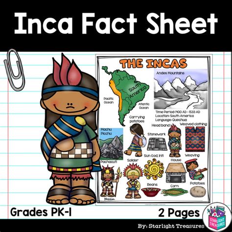 Inca Fact Sheet Starlight Treasures Llc