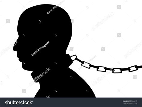 Illustration Of A Man With A Shackle And Chain Around His Neck