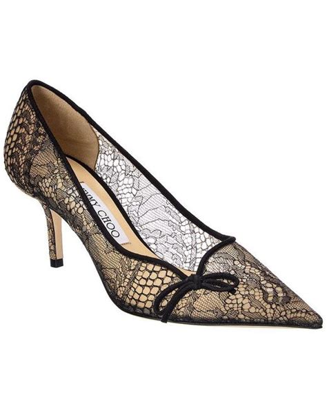 Jimmy Choo Cibelle 65 Shimmer Lace And Suede Pump In Black Lyst Uk