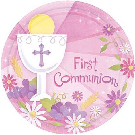 Blessed Sacrament First Communion Party Plates 10 12 18 Count