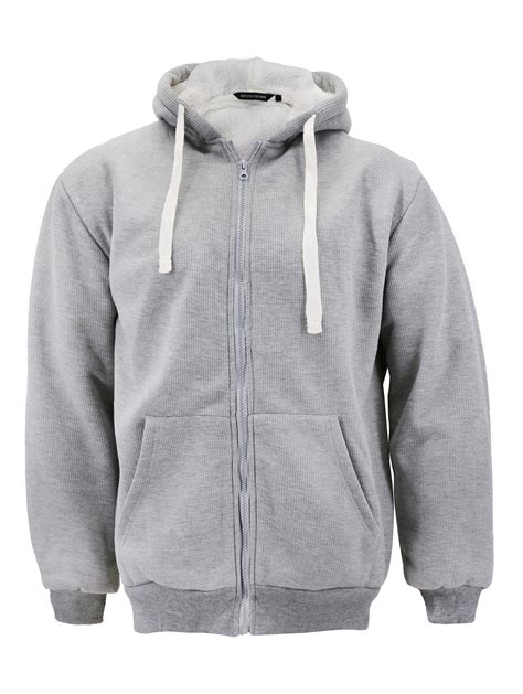 Fleece Hoodies For Men Full Zip Up Fleece Warm Jackets Thick Coats