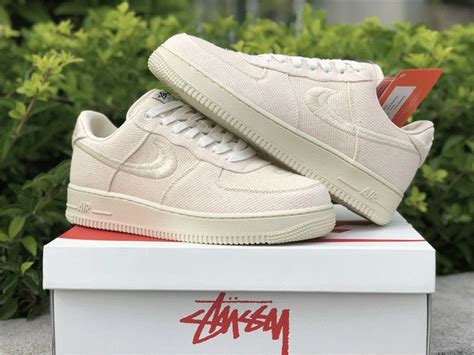Stussy X Nike Air Force 1 Lows Fossil Stone