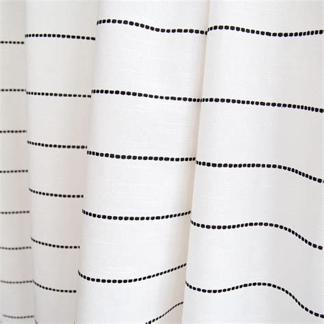 Beautiful Classic Black And White Striped Curtain Panels Etsy