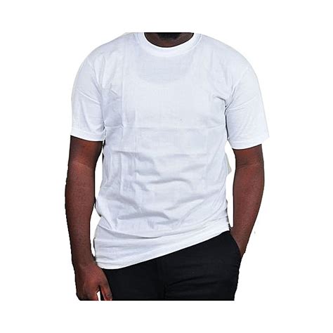 Buy Designer Plain White Round Neck T Shirt White Online Jumia Uganda
