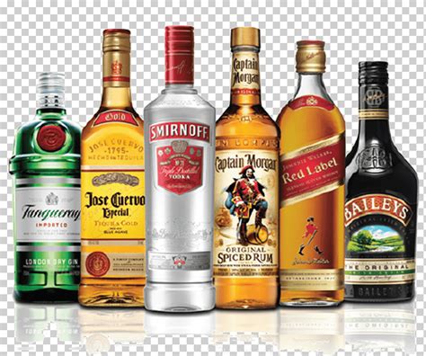 Ilustración De Botellas De Licores De Marcas Variadas Whisky Budweiser