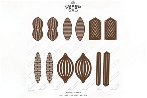 Sculpted Earring Svg Bundle Leather Twisted Earrings Svg By Sharpsvg