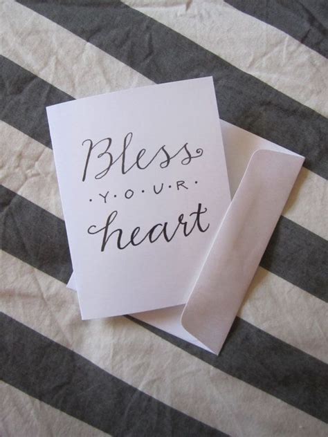 Bless Your Heart Greeting Card Blank Inside By Xoxopress On Etsy