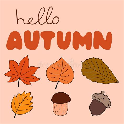 Autumn Lettering Vector Illustration Hand Drawn Calligraphy