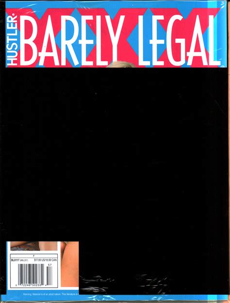 Hustler Barely Legal Revista Importada Americana B And White