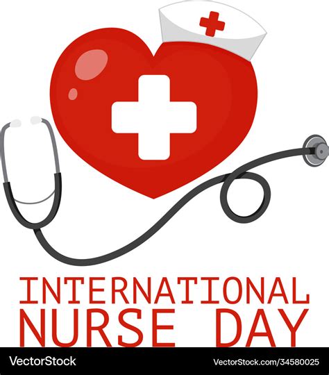 International Nurse Day Logo With Big Heart Vector Image