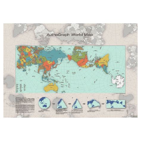 Authagraph World Map World Map Poster Brand New W841mm H594mm Alexcious
