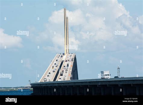The Sunshine Skyway Bridge Spans Tampa Bay In Florida USA Stock Photo Alamy