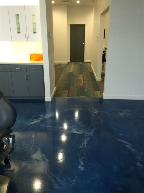 Metallic Epoxy Floor Installed For A Dental Office By Sierra Concrete