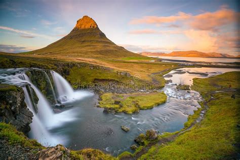 Landscapes And Waterfalls Kirkjufell Mountain In Iceland Stock Photo