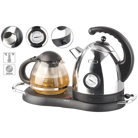 Teekanne Elektrisch Edelstahl Wasserkocher Wsk Set Mit Teekanne Ebay