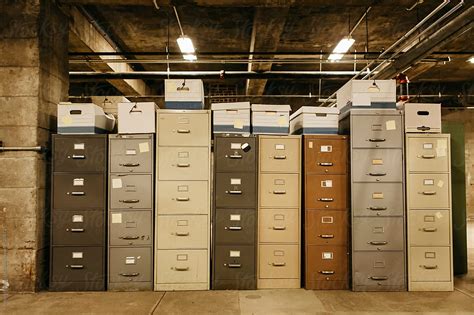 Old Business File Cabinets In Storage By Stocksy Contributor Raymond