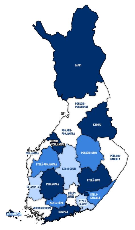 Suomen maakunnat kartta (2021)