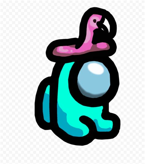 Hd Cyan Among Us Mini Crewmate Character Baby With Flamingo Hat Png