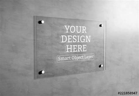 Download Plate Glass Signage Mockup Stock Template | Adobe Stock