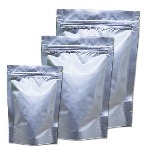 Stand Up Pure Aluminum Foil Ziplock Bag 5 Colors Resealable Food Grade