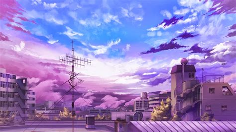 Wallpaper Sunset City Cityscape Anime Sky Clouds Skyline