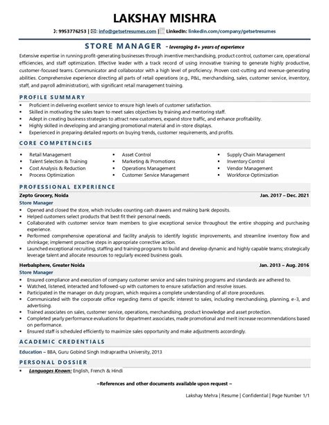 Store Manager Resume Examples And Template With Job Winning Tips
