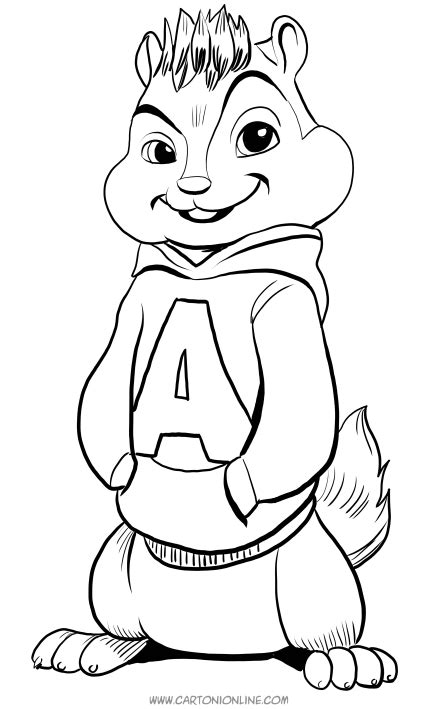 Dibujo De Alvin Superstar Para Colorear