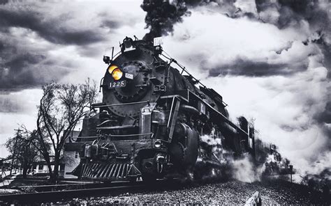 Download Wallpapers Steam Locomotive Railroad Smoke Old Train Hdr