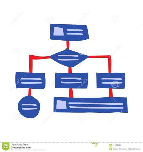 Hierarchy Organization Workflow Chart Simple Flat Style Vector