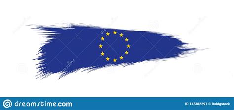Flag Of European Union In Grunge Brush Stroke Stock Vector