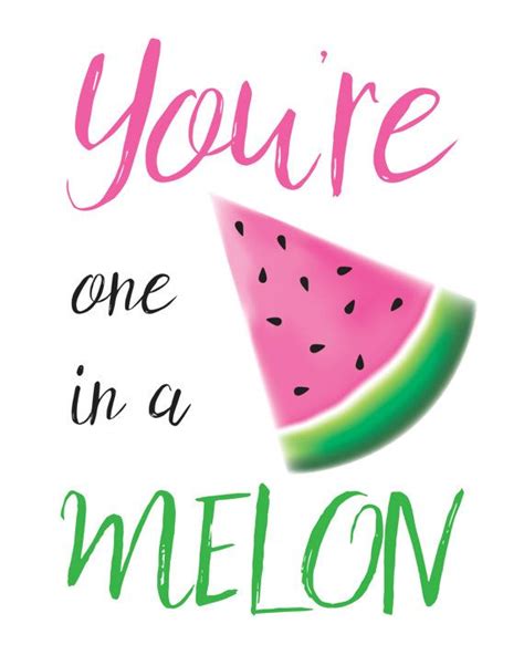 Youre One In A Melon 16x20 Print Watermelon Print One In A Melon