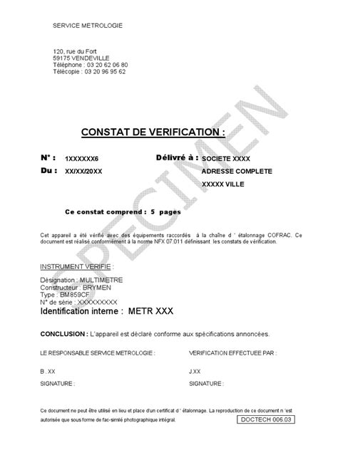 Constat Verif Pdf Calibrage Observation Scientifique