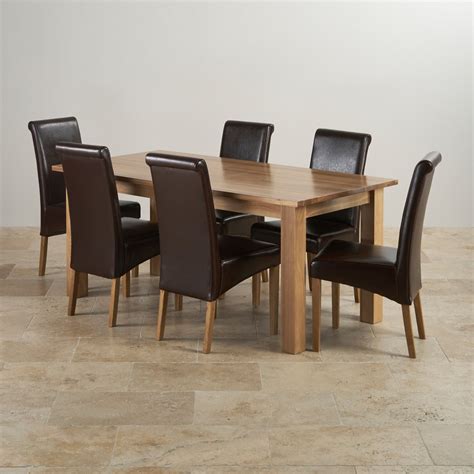 Contemporary Dining Set In Natural Oak 6ft Table 6 Chairs