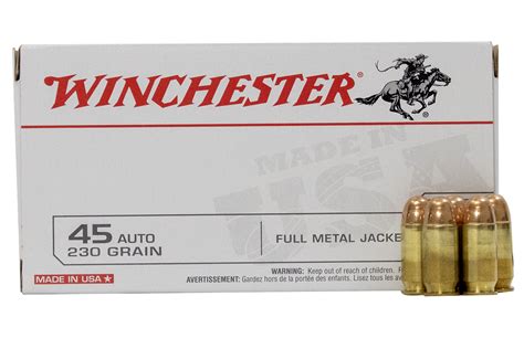 Winchester 45 Auto 230 Gr Fmj Police Trade In Ammo 50box Sportsmans