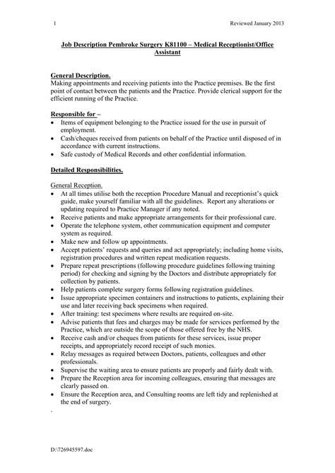 Medical Receptionist Jobs - The Cover Letter For Teacher