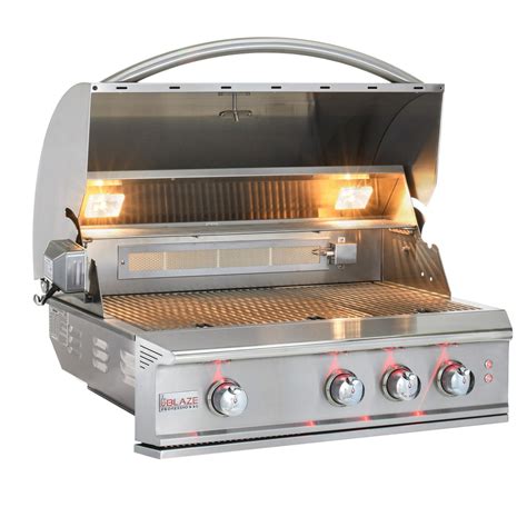 Blaze Professional Lux 34 Inch 3 Burner Built In Gas Grill With Rear