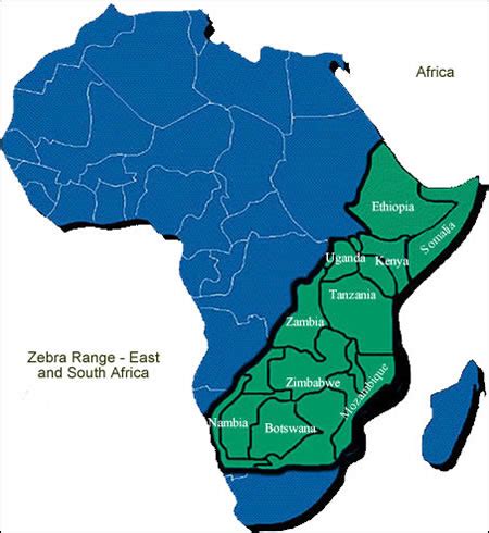 Map of where zebras live. Zebras - Facts, Diet & Habitat Information
