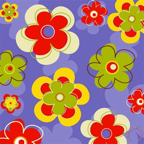 Esteban Studio Flower Pattern Painting Flower Pattern Print For Sale