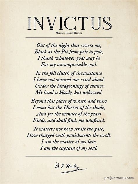 Invictus Poem By William Ernest Henley Canvas Print For Sale By