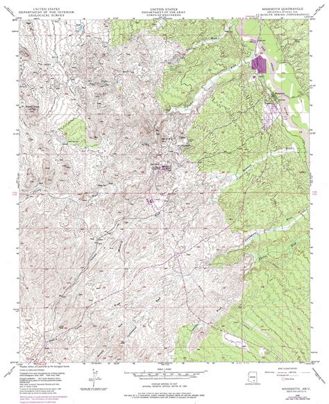 Mammoth Topographic Map Az Usgs Topo Quad 32110f6
