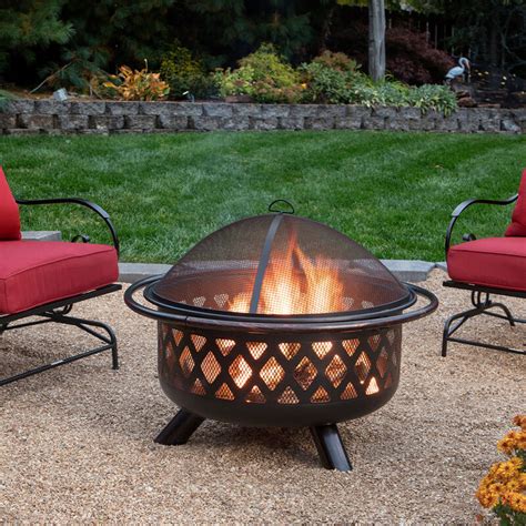 Endless Summer Oil Rubbed Bronze Wood Burning Fire Pit With Lattice