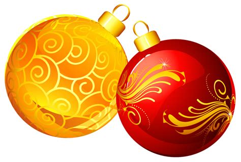 Christmas Yellow Red Ornaments PNG Clipart | Red ornaments ...