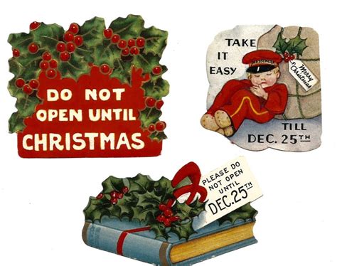 Three Retro Vintage Do Not Open Until Christmas Stickers Etsy