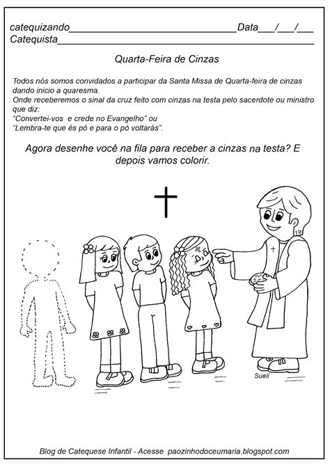 Pãozinho do Céu Quarta Feira de Cinzas Atividades Catequese