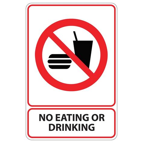 Rectangular Plastic No Eating Or Drinking Sign Pse 0061 The Home Depot