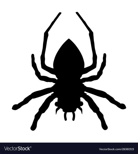 Spider Silhouette Isolated Black Widow Royalty Free Vector
