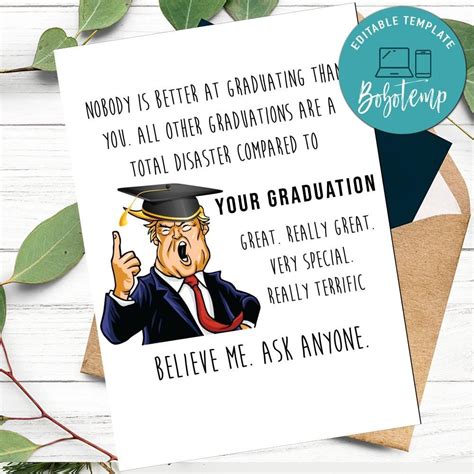 Funny Trump Graduation Card For Him Diy Bobotemp