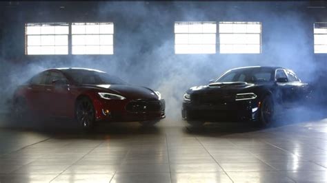Dodge Charger Hellcat And Tesla Model S P85d In Motor Trend Head 2 Head Battle Autoblog