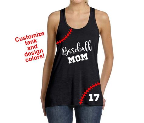 baseball mom tank flowy racerback tank choose colors baseball tank baseball mom shirt